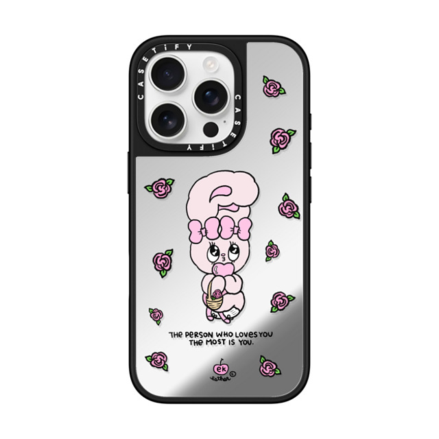 Esther Bunny x CASETiFY iPhone 16 Pro Case Bunny,Animal Silver on Black ミラーケース MagSafe対応 Love Yourself Mother's Day Esther Bunny x CASETiFY iPhone 16 Pro Case Bunny,Animal Silver on Black ミラーケース MagSafe対応 Love Yourself Mother's Day