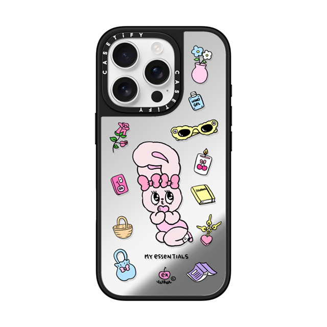 Esther Bunny x CASETiFY iPhone 16 Pro Case Bunny,Animal Silver on Black ミラーケース MagSafe対応 My Essentials Back to School Esther Bunny x CASETiFY iPhone 16 Pro Case Bunny,Animal Silver on Black ミラーケース MagSafe対応 My Essentials Back to School