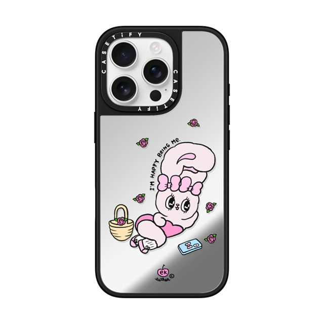 Esther Bunny x CASETiFY iPhone 16 Pro Case Bunny,Animal Silver on Black ミラーケース MagSafe対応 Happy Being Me Back to School Esther Bunny x CASETiFY iPhone 16 Pro Case Bunny,Animal Silver on Black ミラーケース MagSafe対応 Happy Being Me Back to School