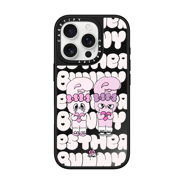 Esther Bunny x CASETiFY iPhone 16 Pro Case Black on Black ミラーケース MagSafe対応 Heartbreak makes me stronger Esther Bunny x CASETiFY iPhone 16 Pro Case Black on Black ミラーケース MagSafe対応 Heartbreak makes me stronger