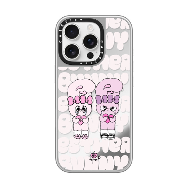 Esther Bunny x CASETiFY iPhone 16 Pro Case シルバー (シルバーバンパー) ミラーケース MagSafe対応 Heartbreak makes me stronger Esther Bunny x CASETiFY iPhone 16 Pro Case シルバー (シルバーバンパー) ミラーケース MagSafe対応 Heartbreak makes me stronger