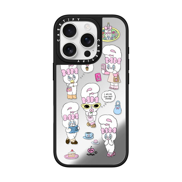Esther Bunny x CASETiFY iPhone 16 Pro Case Bunny,Cartoon Silver on Black ミラーケース MagSafe対応 I am my own best friend Mother's Day Esther Bunny x CASETiFY iPhone 16 Pro Case Bunny,Cartoon Silver on Black ミラーケース MagSafe対応 I am my own best friend Mother's Day