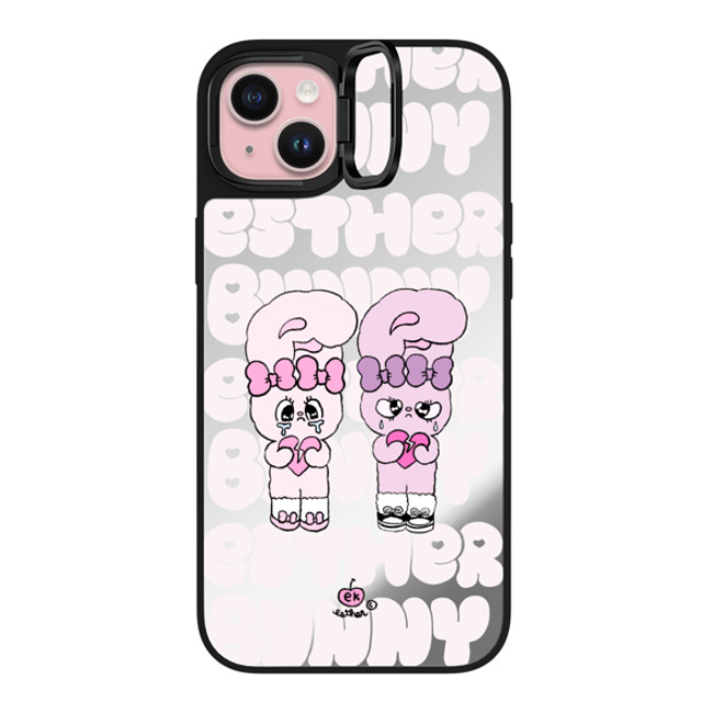 Esther Bunny x CASETiFY iPhone 15 Plus Case Bunny,Cartoon Silver on Black ミラー リングスタンドケース MagSafe対応 Heartbreak makes me stronger Father's Day Esther Bunny x CASETiFY iPhone 15 Plus Case Bunny,Cartoon Silver on Black ミラー リングスタンドケース MagSafe対応 Heartbreak makes me stronger Father's Day