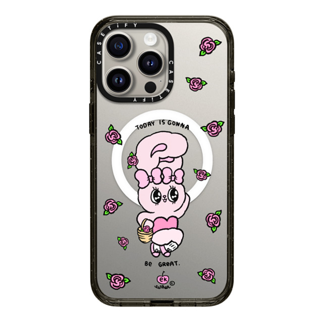 Esther Bunny x CASETiFY iPhone 15 Pro Max ケース ブラック インパクトケース MagSafe対応 Today is Gonna be Great