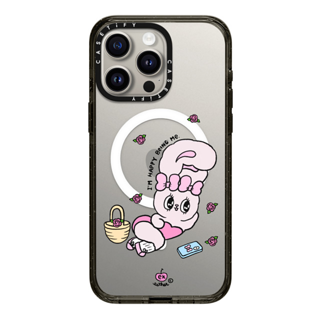 Esther Bunny x CASETiFY iPhone 15 Pro Max Case Bunny,Animal Black Impact Case MagSafe Compatible Happy Being Me Back to School Esther Bunny x CASETiFY iPhone 15 Pro Max Case Bunny,Animal Black Impact Case MagSafe Compatible Happy Being Me Back to School