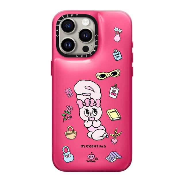 Esther Bunny x CASETiFY iPhone 15 Pro Max ケース Berry Pink ピローケース My Essentials