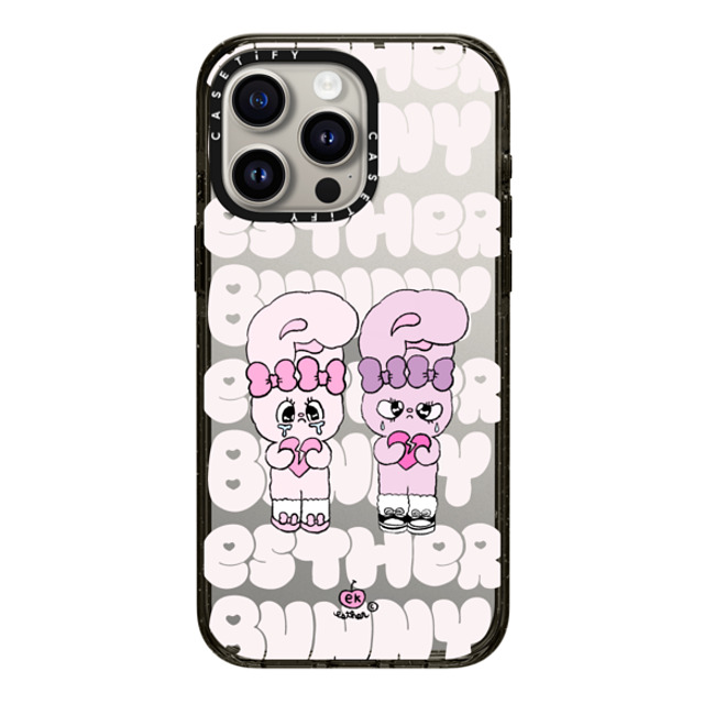 Esther Bunny x CASETiFY iPhone 15 Pro Max ケース ブラック インパクトケース Heartbreak makes me stronger