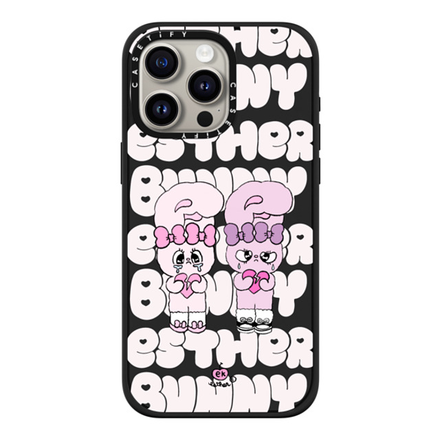 Esther Bunny x CASETiFY iPhone 15 Pro Max ケース マットブラック インパクトケース MagSafe対応 Heartbreak makes me stronger