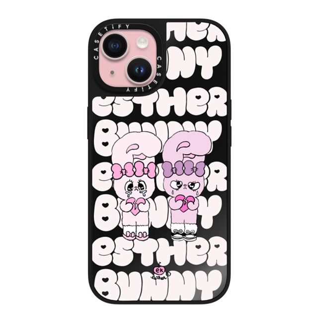 Esther Bunny x CASETiFY iPhone 15 Case Bunny,Cartoon Black on Black ミラーケース MagSafe対応 Heartbreak makes me stronger Back to School Esther Bunny x CASETiFY iPhone 15 Case Bunny,Cartoon Black on Black ミラーケース MagSafe対応 Heartbreak makes me stronger Back to School