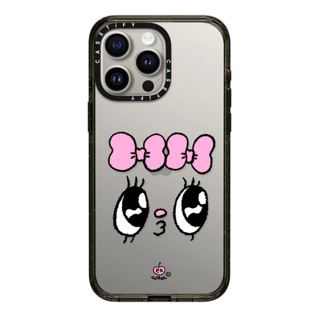 Esther Bunny x CASETiFY iPhone 15 Pro Max ケース ブラック インパクトケース Kisses for who?