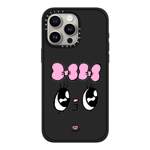 Esther Bunny x CASETiFY iPhone 15 Pro Max ケース マットブラック インパクトケース MagSafe対応 Kisses for who?