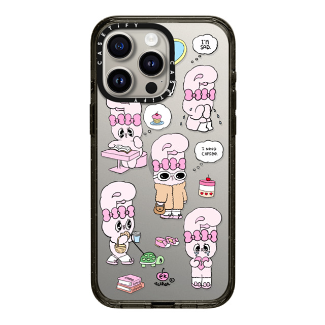 Esther Bunny x CASETiFY iPhone 15 Pro Max ケース ブラック インパクトケース I need coffee