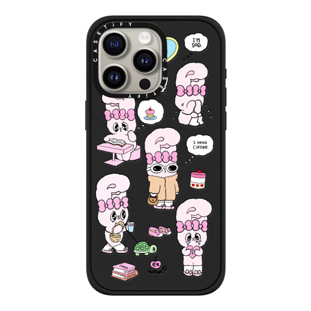 Esther Bunny x CASETiFY iPhone 15 Pro Max Case Matte Black Impact Case MagSafe Compatible I need coffee Esther Bunny x CASETiFY iPhone 15 Pro Max Case Matte Black Impact Case MagSafe Compatible I need coffee