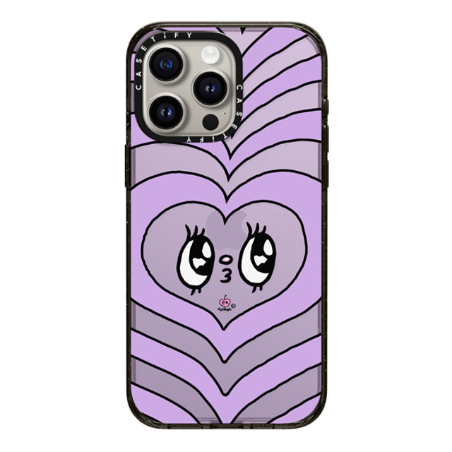 Esther Bunny x CASETiFY iPhone 15 Pro Max ケース ブラック インパクトケース Heart beam face