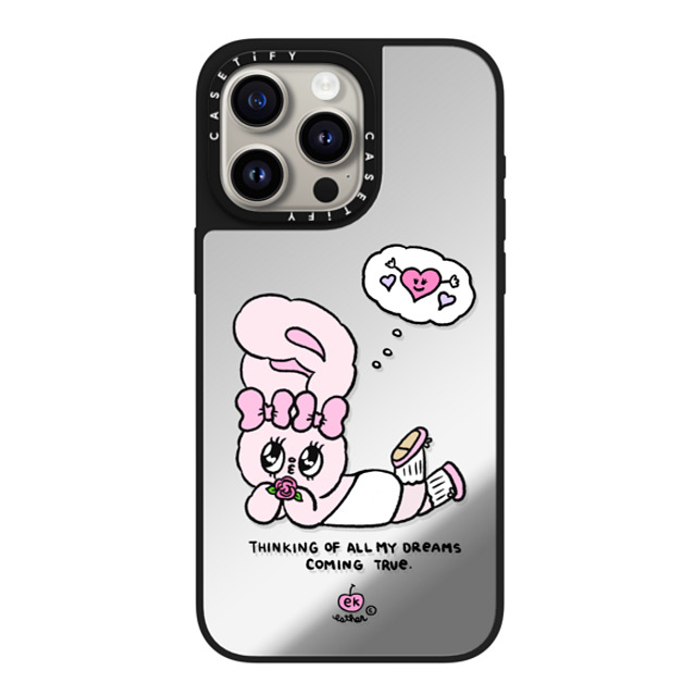 Esther Bunny x CASETiFY iPhone 15 Pro Max ケース Silver on Black ミラーケース MagSafe対応 Dreams Come True