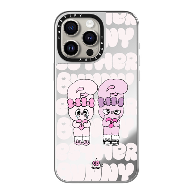 Esther Bunny x CASETiFY iPhone 15 Pro Max Case Bunny,Cartoon シルバー (シルバーバンパー) ミラーケース MagSafe対応 Heartbreak makes me stronger Back to School Esther Bunny x CASETiFY iPhone 15 Pro Max Case Bunny,Cartoon シルバー (シルバーバンパー) ミラーケース MagSafe対応 Heartbreak makes me stronger Back to School