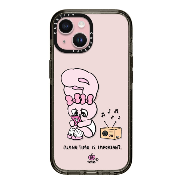 Esther Bunny x CASETiFY iPhone 15 ケース Bunny,Animal ブラック インパクトケース Alone Time Father's Day Esther Bunny x CASETiFY iPhone 15 ケース Bunny,Animal ブラック インパクトケース Alone Time Father's Day