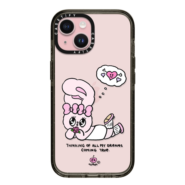 Esther Bunny x CASETiFY iPhone 15 ケース ブラック インパクトケース Dreams Come True