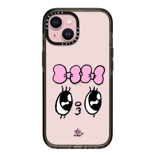 Esther Bunny x CASETiFY iPhone 15 ケース ブラック インパクトケース Kisses for who?