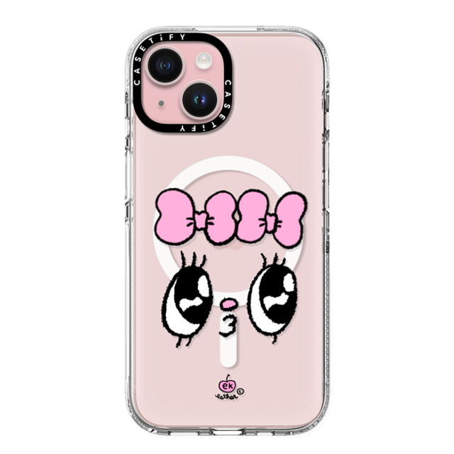 Esther Bunny x CASETiFY iPhone 15 ケース クリア クリア ケース MagSafe対応 Kisses for who?