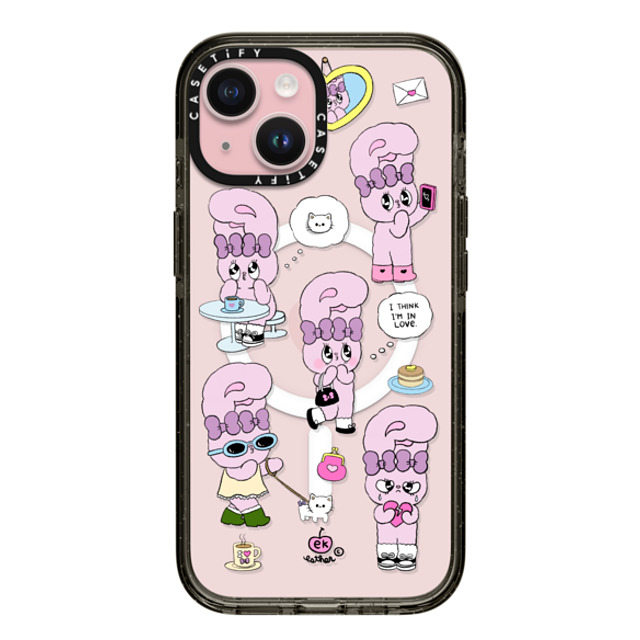 Esther Bunny x CASETiFY iPhone 15 Case Bunny,Cartoon Black Impact Case MagSafe Compatible I think I'm in love Mother's Day Esther Bunny x CASETiFY iPhone 15 Case Bunny,Cartoon Black Impact Case MagSafe Compatible I think I'm in love Mother's Day