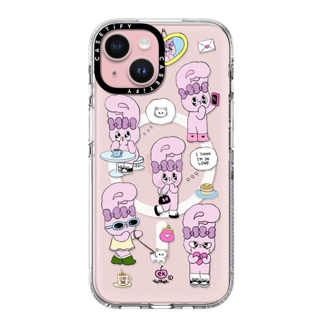 Esther Bunny x CASETiFY iPhone 15 Case Bunny,Cartoon Clear Clear Case MagSafe Compatible I think I'm in love Father's Day Esther Bunny x CASETiFY iPhone 15 Case Bunny,Cartoon Clear Clear Case MagSafe Compatible I think I'm in love Father's Day