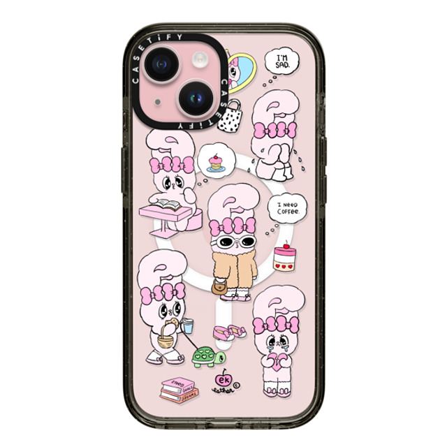 Esther Bunny x CASETiFY iPhone 15 ケース Bunny,Cartoon ブラック インパクトケース MagSafe対応 I need coffee Father's Day Esther Bunny x CASETiFY iPhone 15 ケース Bunny,Cartoon ブラック インパクトケース MagSafe対応 I need coffee Father's Day