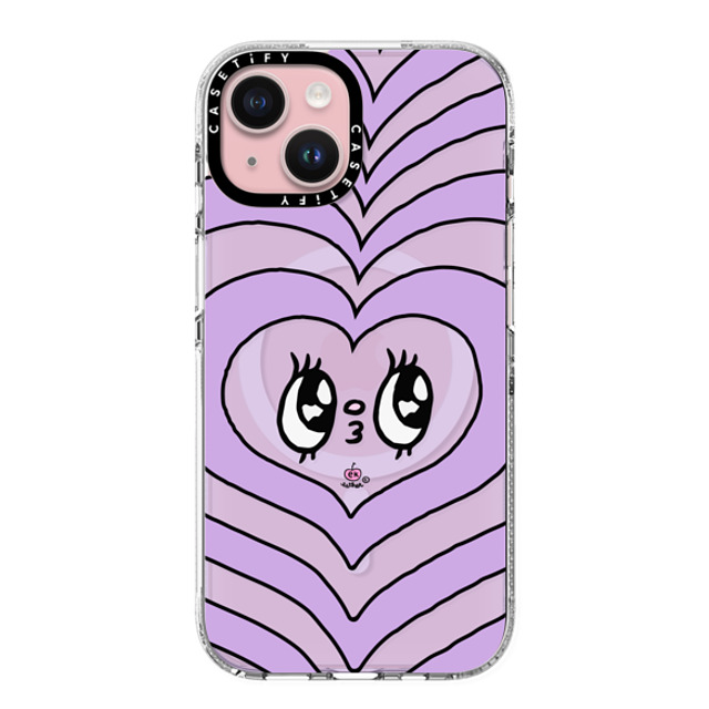 Esther Bunny x CASETiFY iPhone 15 ケース クリア クリア ケース MagSafe対応 Heart beam face