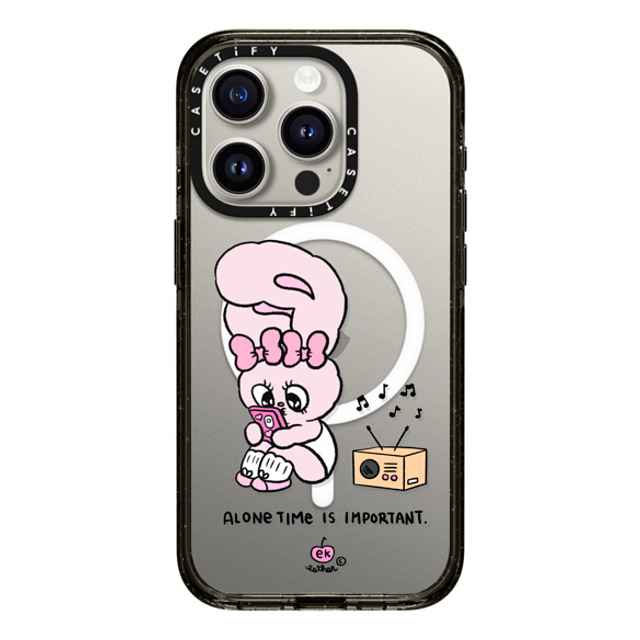 Esther Bunny x CASETiFY iPhone 15 Pro ケース Bunny,Animal ブラック インパクトケース MagSafe対応 Alone Time Father's Day Esther Bunny x CASETiFY iPhone 15 Pro ケース Bunny,Animal ブラック インパクトケース MagSafe対応 Alone Time Father's Day