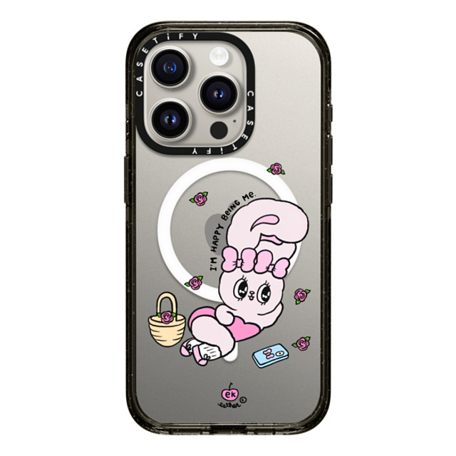 Esther Bunny x CASETiFY iPhone 15 Pro Case Bunny,Animal Black Impact Case MagSafe Compatible Happy Being Me Mother's Day Esther Bunny x CASETiFY iPhone 15 Pro Case Bunny,Animal Black Impact Case MagSafe Compatible Happy Being Me Mother's Day