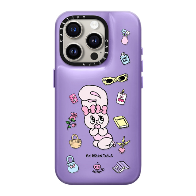 Esther Bunny x CASETiFY iPhone 15 Pro ケース バイオレット パープル ピローケース My Essentials