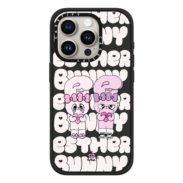 Esther Bunny x CASETiFY iPhone 15 Pro ケース マットブラック インパクトケース MagSafe対応 Heartbreak makes me stronger