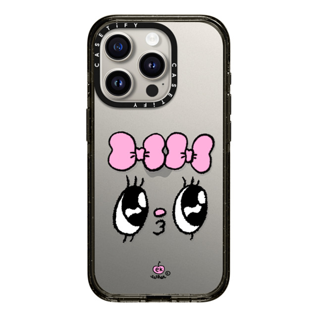 Esther Bunny x CASETiFY iPhone 15 Pro ケース ブラック インパクトケース Kisses for who?