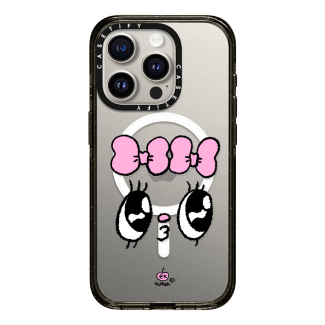 Esther Bunny x CASETiFY iPhone 15 Pro ケース ブラック インパクトケース MagSafe対応 Kisses for who?