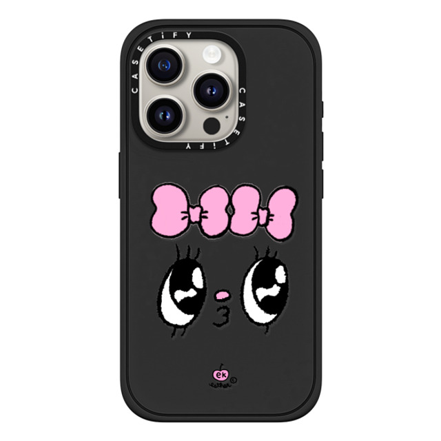 Esther Bunny x CASETiFY iPhone 15 Pro ケース マットブラック インパクトケース MagSafe対応 Kisses for who?