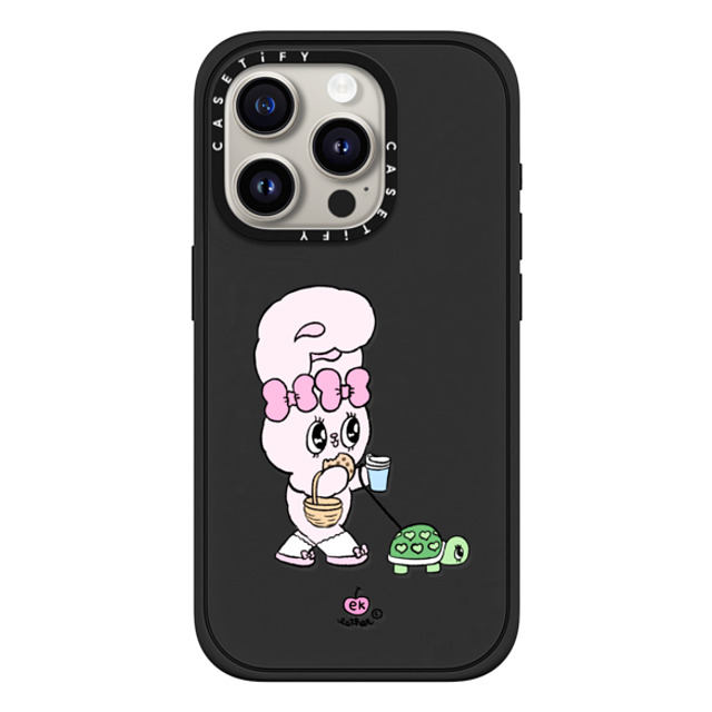 Esther Bunny x CASETiFY iPhone 15 Pro ケース マットブラック インパクトケース MagSafe対応 Need my daily treats