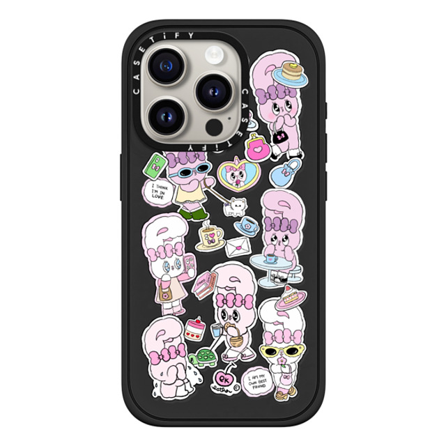 Esther Bunny x CASETiFY iPhone 15 Pro ケース マットブラック インパクトケース MagSafe対応 Bunny Life