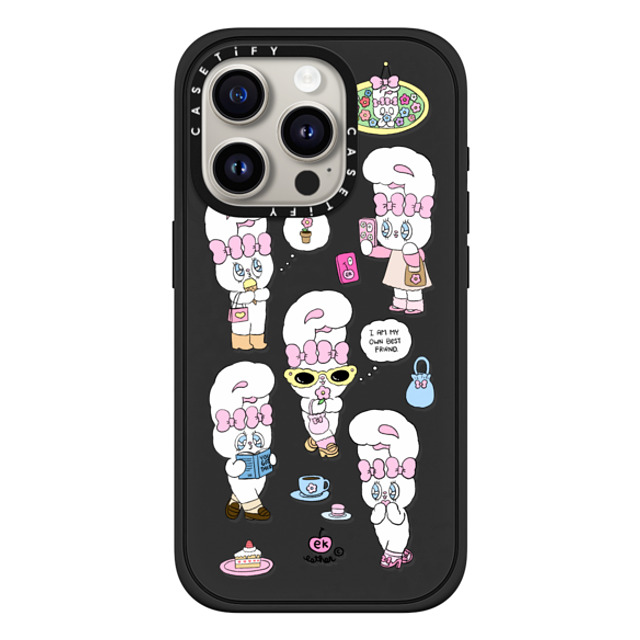 Esther Bunny x CASETiFY iPhone 15 Pro Case Bunny,Cartoon マットブラック Impact Case MagSafe Compatible I am my own best friend Mother's Day Esther Bunny x CASETiFY iPhone 15 Pro Case Bunny,Cartoon マットブラック Impact Case MagSafe Compatible I am my own best friend Mother's Day
