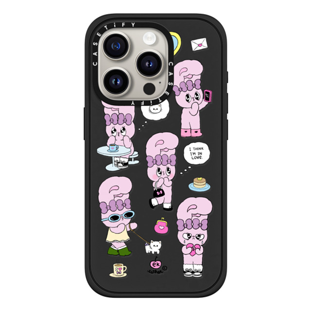 Esther Bunny x CASETiFY iPhone 15 Pro Case Bunny,Cartoon マットブラック Impact Case MagSafe Compatible I think I'm in love Mother's Day Esther Bunny x CASETiFY iPhone 15 Pro Case Bunny,Cartoon マットブラック Impact Case MagSafe Compatible I think I'm in love Mother's Day