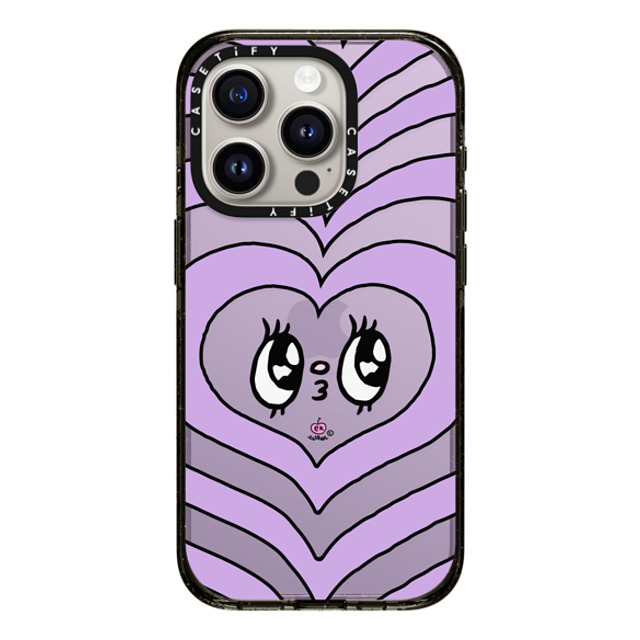 Esther Bunny x CASETiFY iPhone 15 Pro ケース ブラック インパクトケース Heart beam face