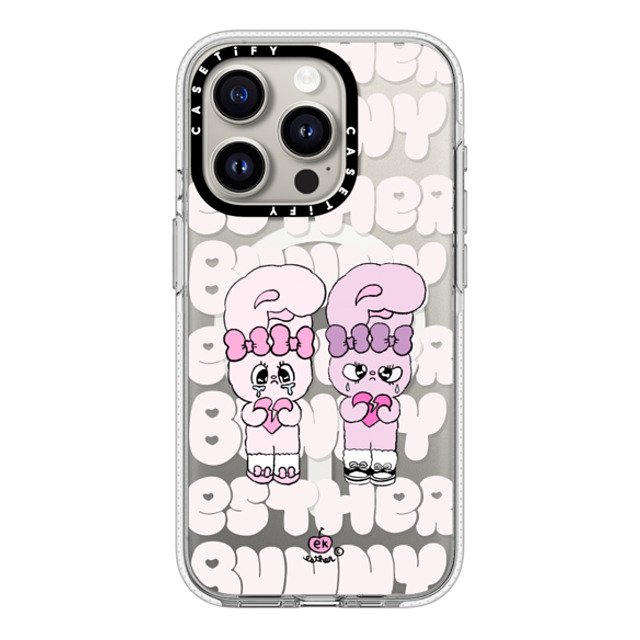 Esther Bunny x CASETiFY iPhone 15 Pro ケース クリア クリア ケース MagSafe対応 Heartbreak makes me stronger