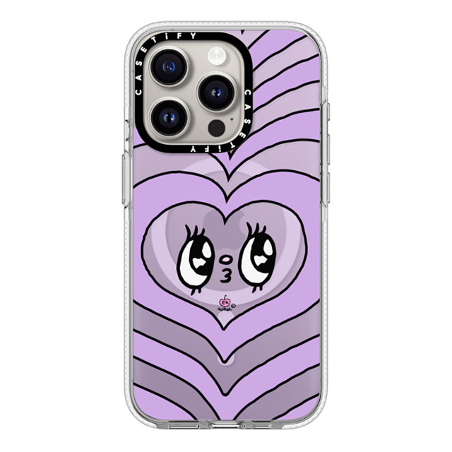 Esther Bunny x CASETiFY iPhone 15 Pro ケース クリア クリア ケース MagSafe対応 Heart beam face