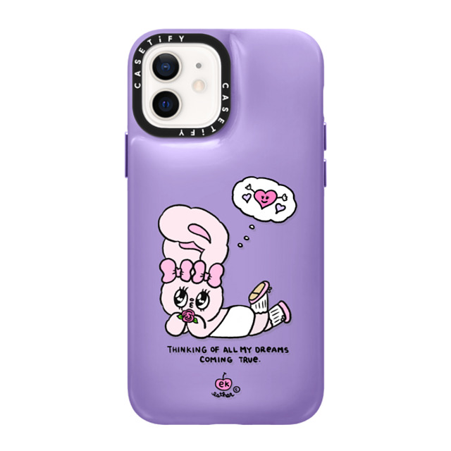 Esther Bunny x CASETiFY iPhone 12 ケース Bunny,Animal バイオレット パープル ピローケース Dreams Come True Mother's Day Esther Bunny x CASETiFY iPhone 12 ケース Bunny,Animal バイオレット パープル ピローケース Dreams Come True Mother's Day