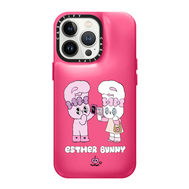 Esther Bunny x CASETiFY iPhone 13 Pro ケース Berry Pink ピローケース Me and my bestie