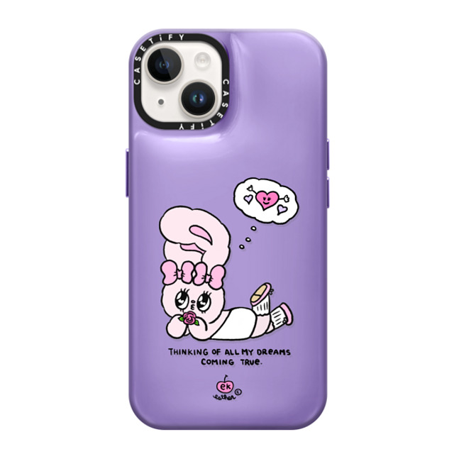 Esther Bunny x CASETiFY iPhone 14 ケース バイオレット パープル ピローケース Dreams Come True