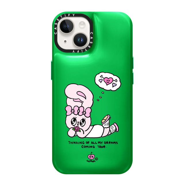 Esther Bunny x CASETiFY iPhone 14 ケース ケリー グリーン ピローケース Dreams Come True