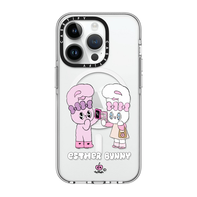 Esther Bunny x CASETiFY iPhone 14 Pro Case Clear Clear Case MagSafe Compatible Me and my bestie Esther Bunny x CASETiFY iPhone 14 Pro Case Clear Clear Case MagSafe Compatible Me and my bestie
