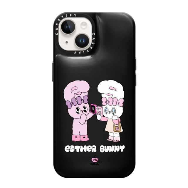 Esther Bunny x CASETiFY iPhone 14 ケース Phantom Black ピローケース Me and my bestie