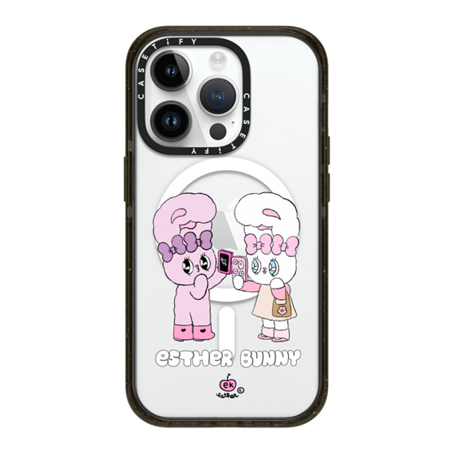 Esther Bunny x CASETiFY iPhone 14 Pro ケース ブラック インパクトケース MagSafe対応 Me and my bestie