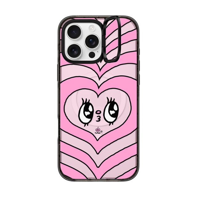 Esther Bunny x CASETiFY iPhone 16 Pro Max ケース ブラック インパクトリングスタンドケース MagSafe対応 Kissie Face